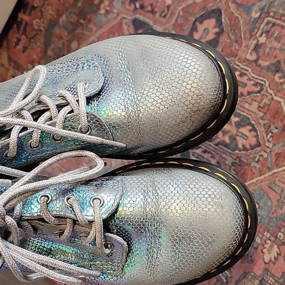 Dr. Marten Pascal Blue Iridescent Texture Boots - Picture 5 of 11